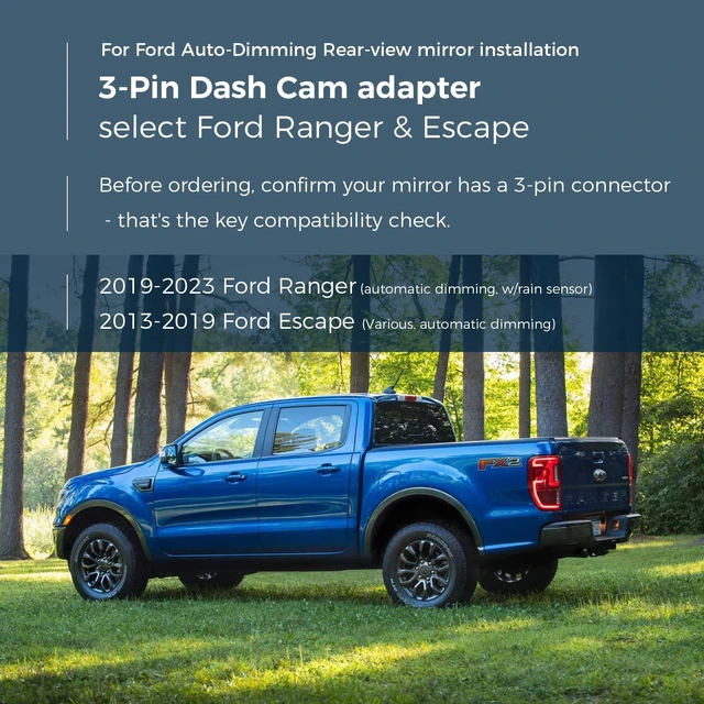 Alt view image 2 of 5 - Hifihia Dash Cam Power Adapter for Ford 2013-2019 Escape, 2019-2023 Ranger