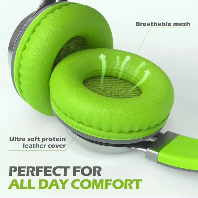 Alt view image 3 of 5 - Wired Headphones with Mic for School Kids Boys Girls Teen 3.5mm, GreyGreen