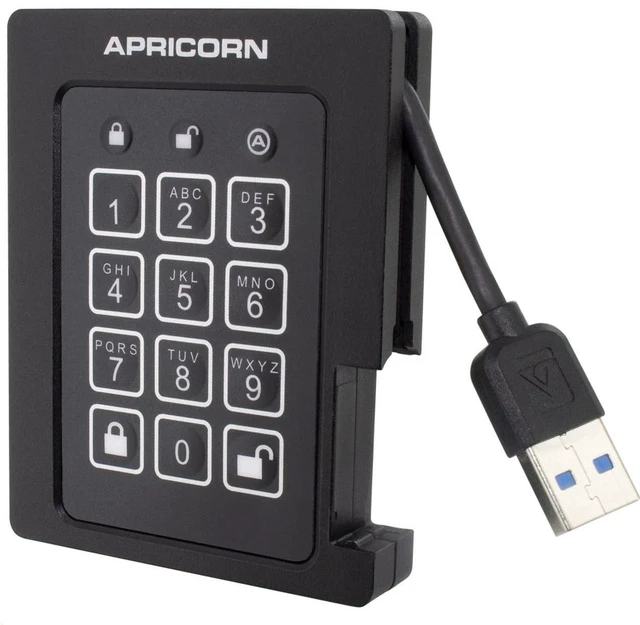 Main image of Apricorn 1TB Aegis Padlock SSD 256-Bit, FIPS 140-2 Level 2 Validated Ruggedized USB 3.0 Encrypted External Portable Drive (ASSD-3PL256-1TBF)