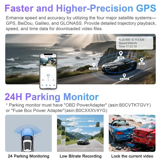 Alt view image 5 of 5 - mangoal 4K Front & 2K Rear 2 Channel HDR Dash Cam, Dual STARVIS 2 IMX678 IMX675, Custom Fit for Mazda CX-50 2023 2024(Model A), 5GHz WiFi, GPS, 128GB Card
