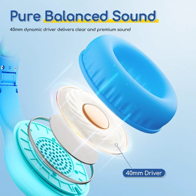 Alt view image 2 of 5 - EarFun K1 Kids Headphones Wired with Mic, USB Type C Headphones for Kids