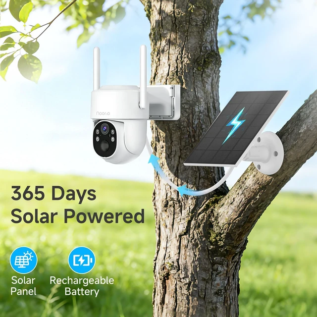 Alt view image 2 of 5 - Noorio Solar Security Camera Outdoor, Dual WiFi, 1080P Wireless Camera