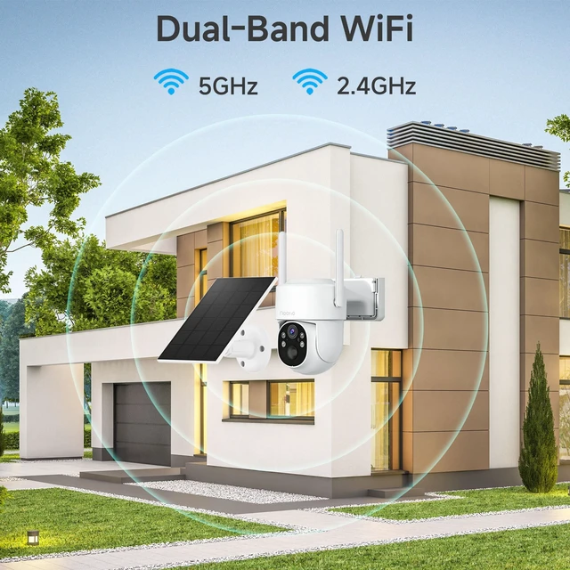 Alt view image 3 of 5 - Noorio Solar Security Camera Outdoor, Dual WiFi, 1080P Wireless Camera