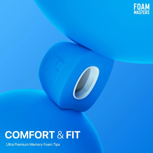 Alt view image 4 of 5 - Foam Masters Ultra-Premium Memory Foam Ear Tips for AirPods Pro 1st & 2nd Gen ^^ 3 Pairs ^^ New Ver. ^^ Secure Fit ^^ Super Comfort ^^ Better Noise Cancel ^^ Replacement Buds (Medium, Superc