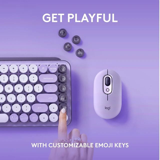 Alt view image 3 of 5 - Logitech POP Keys Wireless Mechanical Keyboard with Emoji Keys - Cosmos
