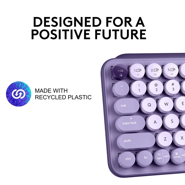 Alt view image 5 of 5 - Logitech POP Keys Wireless Mechanical Keyboard with Emoji Keys - Cosmos
