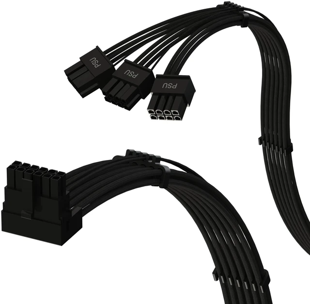 Main image of LINKUP 12VHPWR GPU Power Cable ^^ for Corsair PSUs, Left Angle ^^ 70cm