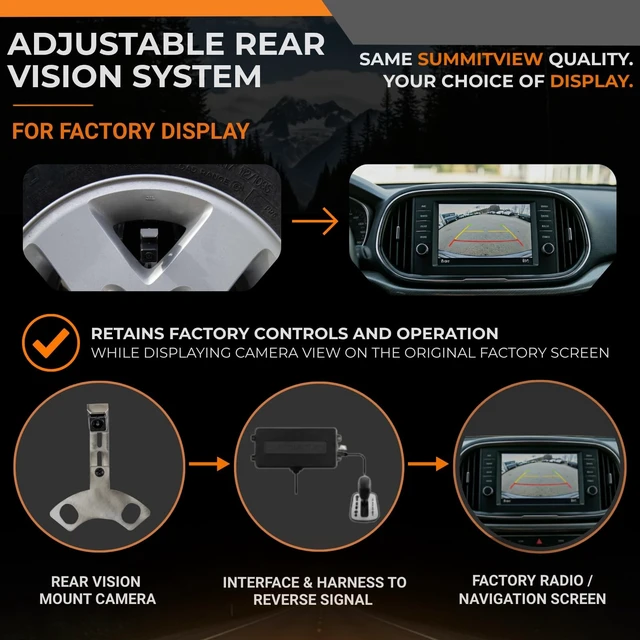 Alt view image 5 of 5 - Brandmotion SUTV-8847 SummitView Adjustable Rear Vision System