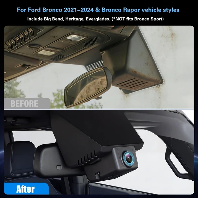Alt view image 2 of 5 - 4K Front Dash Cam for Ford Bronco 2021-2024 & Bronco Rapor Heritage