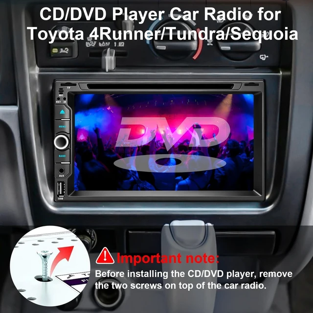 Alt view image 3 of 5 - Plug&Play CD/DVD Car Radio for Toyota Tacoma 1995-2004Sienna1995-20044Runner 1990-2001 RAV4 1990-2001Tundra/Sequoia 1999-2002,7 inch IPS Touchscreen with Carplay Android Auto/Subwoofer/AM/FM