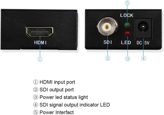 Alt view image 5 of 5 - HDSUNWSTD Mini 3G HDMI to SDI Converter Adapter HD to BNC SDI/HD-SDI/3G-SDI 1080P Multimedia HD Video Converter Portable Mini Size