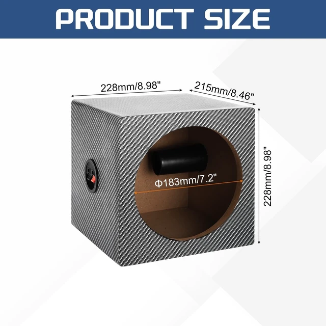 Alt view image 2 of 5 - MECCANIXITY 8 Inch Ported Wooden Speaker Enclosure, Black White Single Vented Subwoofer Box Car Audio Truck Speaker Box for DIY Home Vehicle Audio Custom Sound Supplies