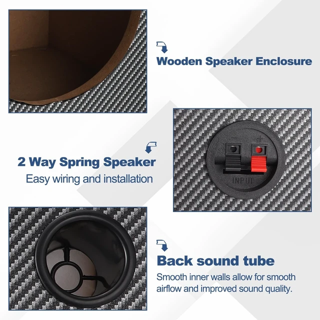 Alt view image 3 of 5 - MECCANIXITY 8 Inch Ported Wooden Speaker Enclosure, Black White Single Vented Subwoofer Box Car Audio Truck Speaker Box for DIY Home Vehicle Audio Custom Sound Supplies