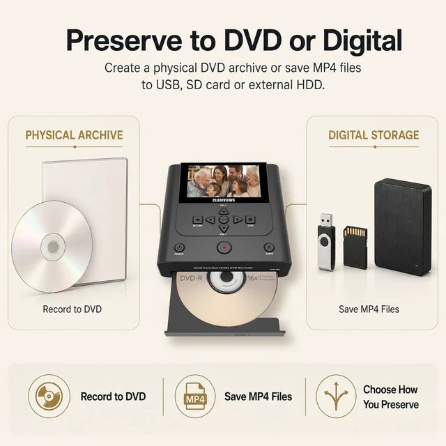 Alt view image 3 of 5 - Clariviews VHS to DVD Recorder