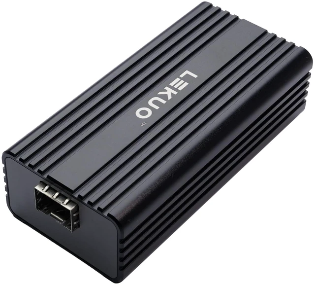 Alt view image 2 of 5 - USB 4.0 Type-C to 10 Gigabit SFP+ Port Fiber Ethernet Network Adapter USB-C to 10GbE for USB4/Thunderbolt 3/4/5, Aluminum Housing, Bus Powered, Backward Compatible with Multi Gigabit Networks