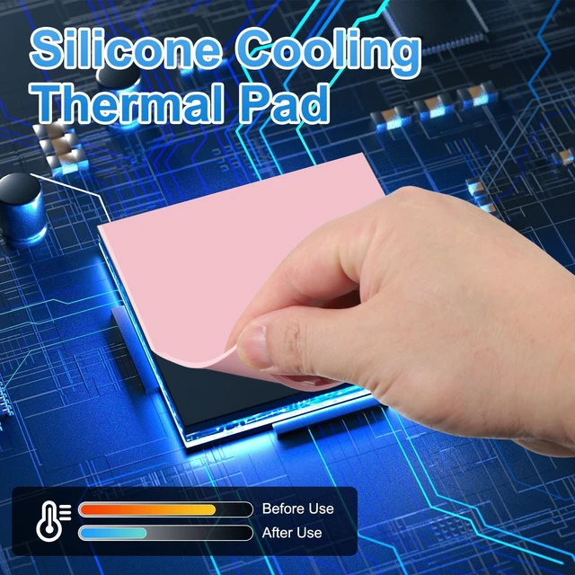 Alt view image 5 of 5 - PATIKIL 8 Pack Thermal Pads 100x100x2mm Silicone Cooling Thermal Pad Pink