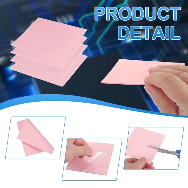 Alt view image 3 of 5 - PATIKIL 8 Pack Thermal Pads 100x100x2mm Silicone Cooling Thermal Pad Pink