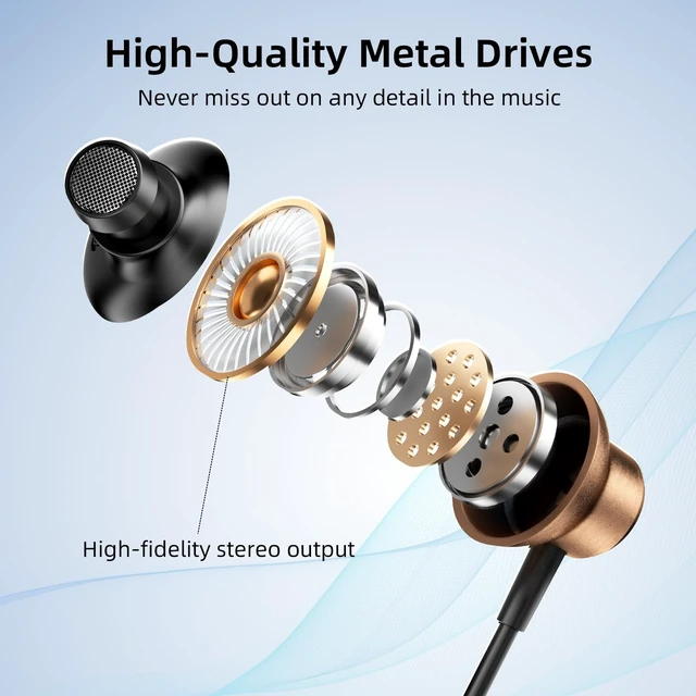Alt view image 2 of 5 - BYZMODLX Wired Earbuds with ENC Noise Canceling Mic, Deep Bass Stereo Wired Earphones, Plug in USB C/Type C Headphones Compatible with iPhone 17/16/15, Samsung, Android, Gaming, Laptop, Clear Ca