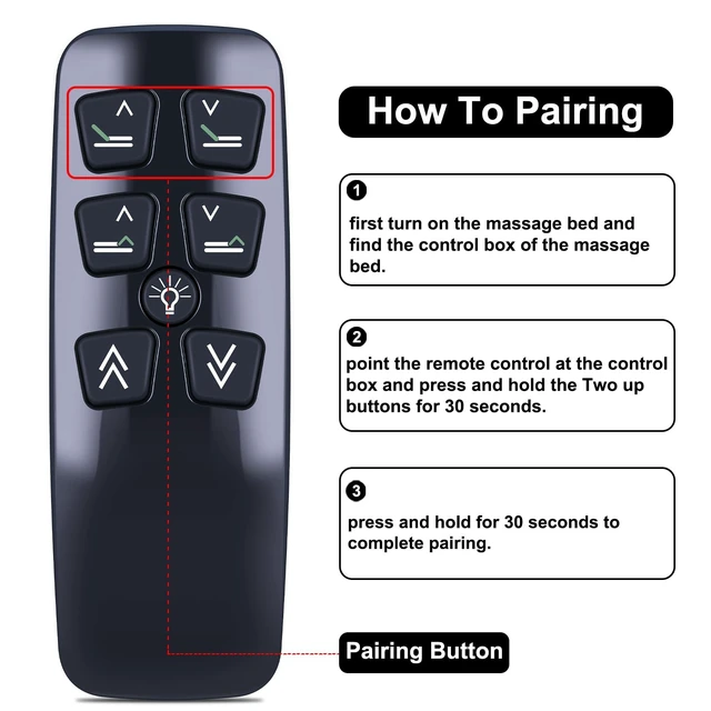 Alt view image 2 of 4 - Remote Replacement for Serta Motion Slim (Black Version) Adjustable Bed