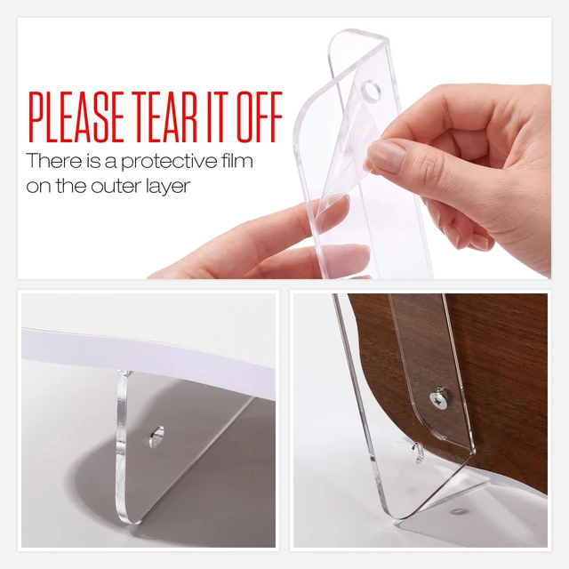 Alt view image 2 of 5 - Marsui 24 Inch White Wood Monitor Riser Stand Acrylic Cloud Shaped for Desk
