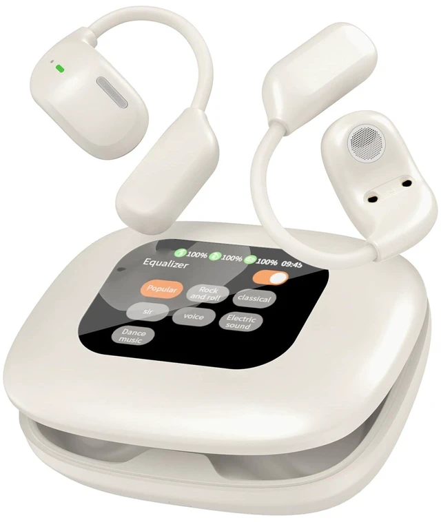 Main image of Hamwesh AI Translation Earbuds, Real Time AI Translation for 130+ Languages Wireless Bluetooth 5.4 Earbuds, Headphones with LED Full Color Touch Display for Business Travel (Cream)
