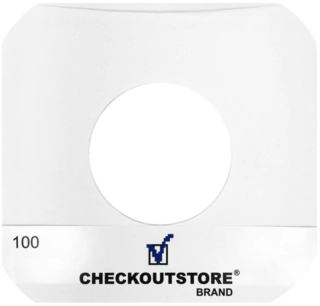 Main image of CheckOutStore (200) Paper Record Inner Sleeves with Hole for 7" Vinyl 45 RPM Records (Round Corners)