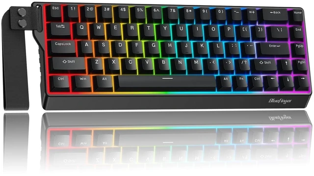 Main image of BlueFinger 60% Wireless Mechanical Gaming Keyboard, Bluetooth/2.4G/USB-C Hot Swappable RGB Backlit Keyboard with Side-Printed PBT Keycaps, for MAC Xbox PC PS5 (Black)