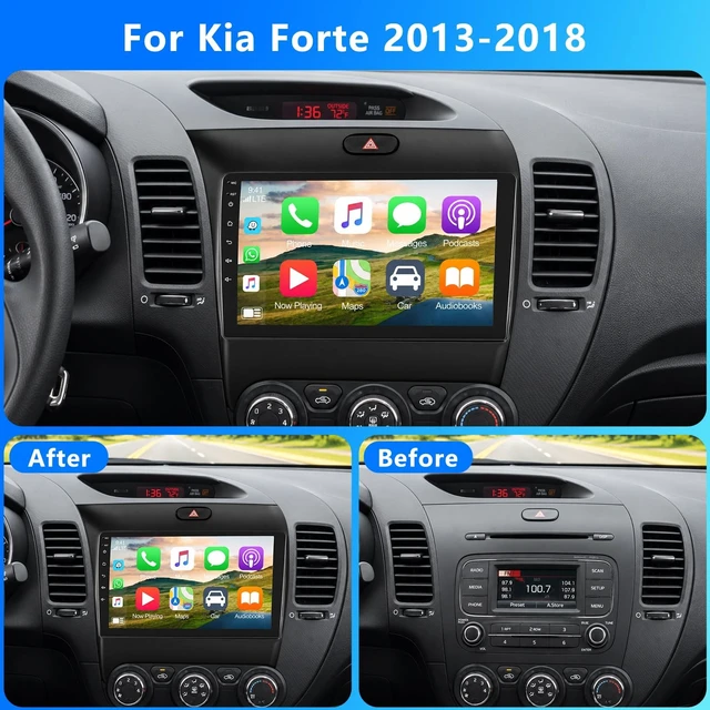 Alt view image 2 of 5 - 9in 4G+64G Android 13 Car Stereo for Kia Forte 2013-2018 Car Stereo Radio WiFi/GPS Navigation/Bluetooth/FM/RDS/SWC/Split Screen with Carplay Android Auto Car Player AHD Rearview Camera