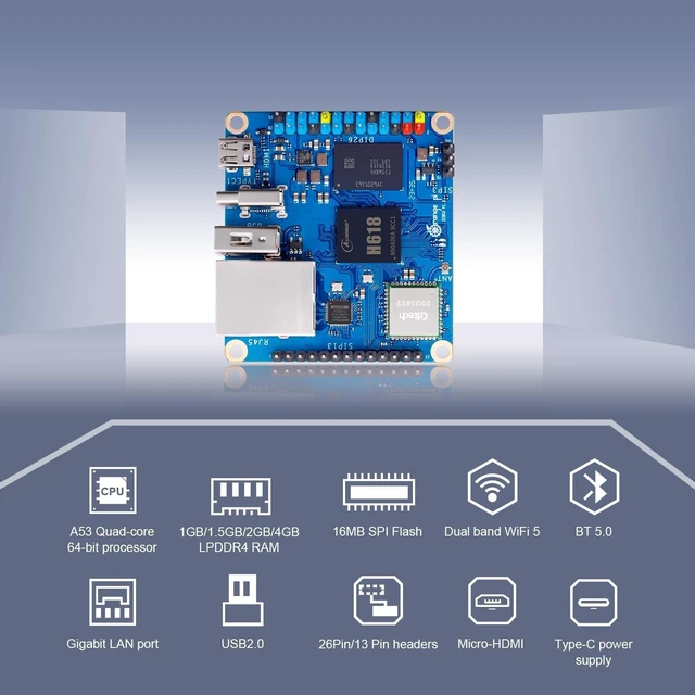 Alt view image 3 of 5 - Orange Pi Zero 3 1GB/1.5GB/2GB/4GB LPDDR4 Allwinner H618 4-Core 64 Bit Single Board Computer, Support WiFi 5.0/Bluetooth 5.0, Development Board Run Linux/Debian/Ubuntu/Android