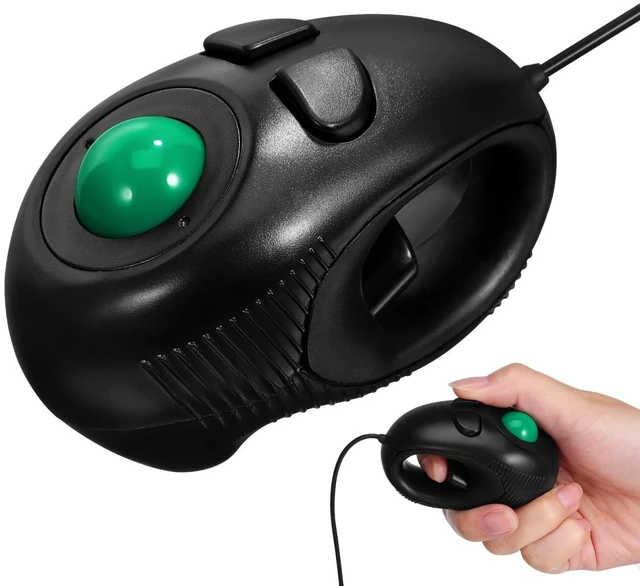 Main image of ARTIBETTER 4D Trackball Portable Finger Handheld USB Wired Mini with Thumb- Scrolling 3-Button Design Plug and Play for Laptop and Desktop Travel Size