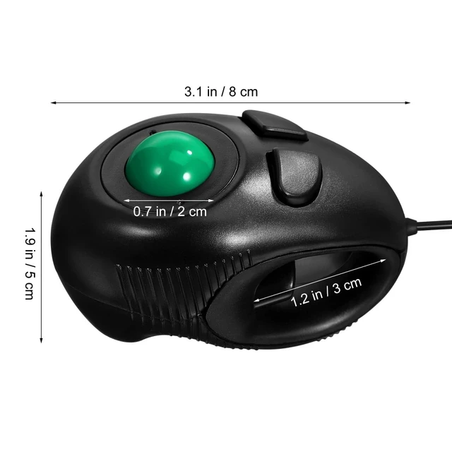 Alt view image 4 of 5 - ARTIBETTER 4D Trackball Portable Finger Handheld USB Wired Mini with Thumb- Scrolling 3-Button Design Plug and Play for Laptop and Desktop Travel Size