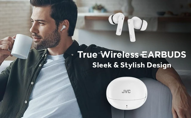 Alt view image 4 of 5 - JVC Ultra Compact True Wireless Earbuds Headphones with Built-in Mic, Touch Sensor Operation, Total 16 Hour Battery Life with Charging Case, Bluetooth 5.4, HAB6TW, White