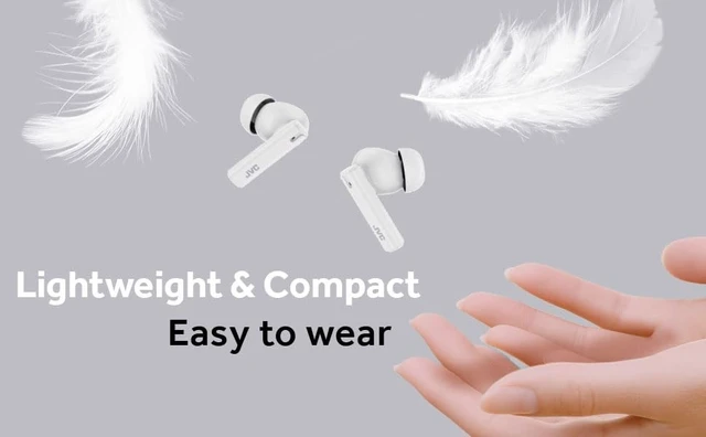 Alt view image 5 of 5 - JVC Ultra Compact True Wireless Earbuds Headphones with Built-in Mic, Touch Sensor Operation, Total 16 Hour Battery Life with Charging Case, Bluetooth 5.4, HAB6TW, White