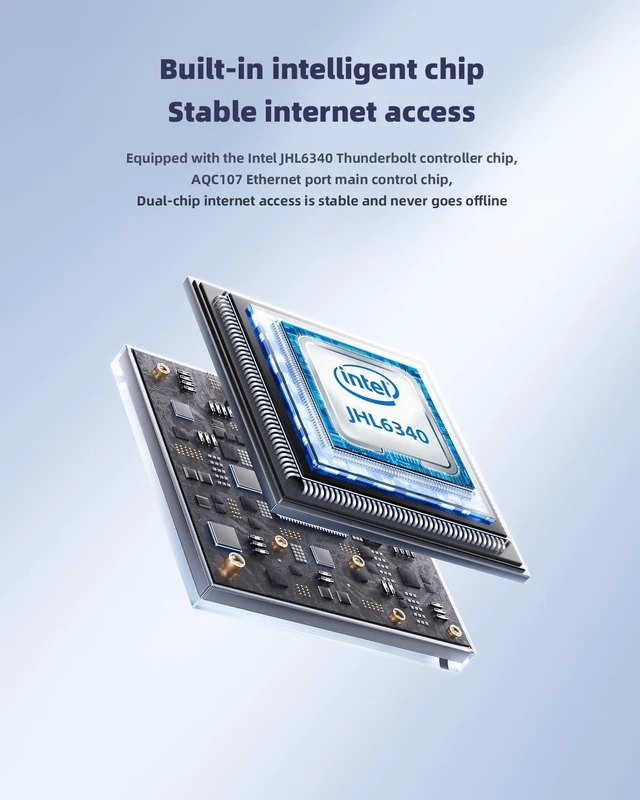 Alt view image 2 of 5 - Lidkew USB4 Type C to RJ45 10G Network Card with Intel JHL6340 Chip & AQC107 10G Port,Compatible with Thunderbolt 3/4,10Gb Ethernet Adapter Support Win10/11/MacOS/Linux
