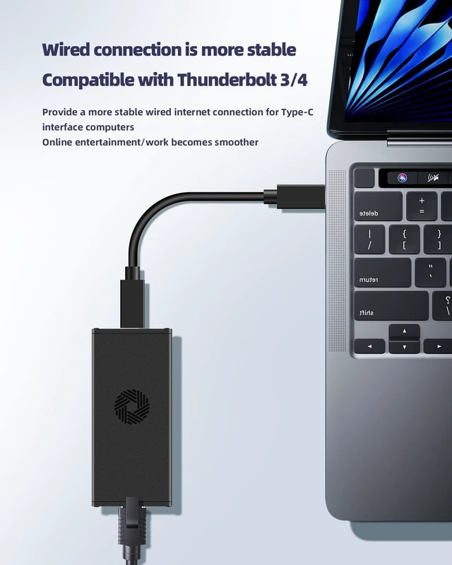 Alt view image 4 of 5 - Lidkew USB4 Type C to RJ45 10G Network Card with Intel JHL6340 Chip & AQC107 10G Port,Compatible with Thunderbolt 3/4,10Gb Ethernet Adapter Support Win10/11/MacOS/Linux