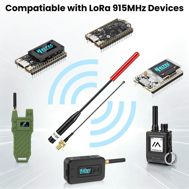 Alt view image 3 of 5 - 915MHz LoRa Antenna, Whip Antenna 20cm, Meshtastic 10dBi Gain, Red 2Pcs