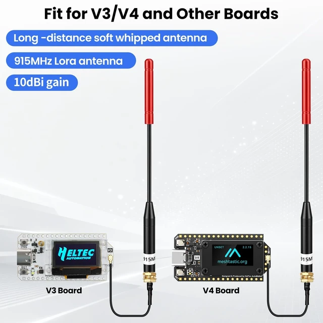 Alt view image 4 of 5 - 915MHz LoRa Antenna, Whip Antenna 20cm, Meshtastic 10dBi Gain, Red 2Pcs