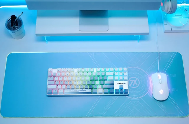Alt view image 3 of 5 - Cherry MX 8.2 TKL Wireless XAGA, Tenkeyless Mechanical Gaming Keyboard, Bluetooth, 2.4 GHz & Wired Mode, Double-Shot PBT Keycaps, MX2A Brown Switches, White