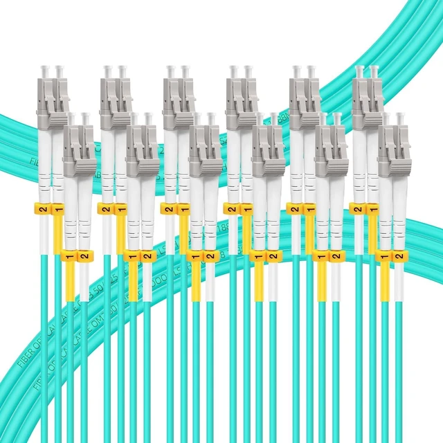 Main image of FLYPROFiber- LC to LC Fiber Patch Cable OM3 Multimode 15M/49ft 6 Pack