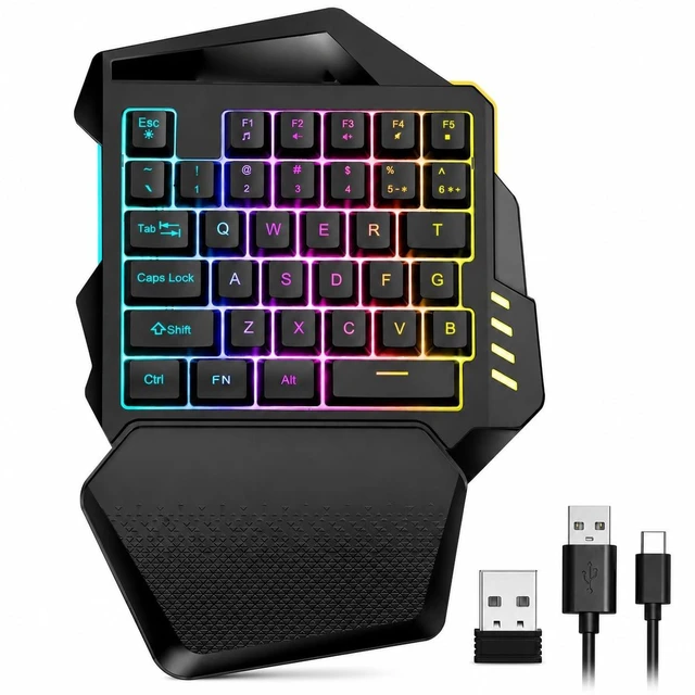 Main image of Diyeeni One-Handed RGB Mechanical Gaming Keyboard, 35Keys Wireless