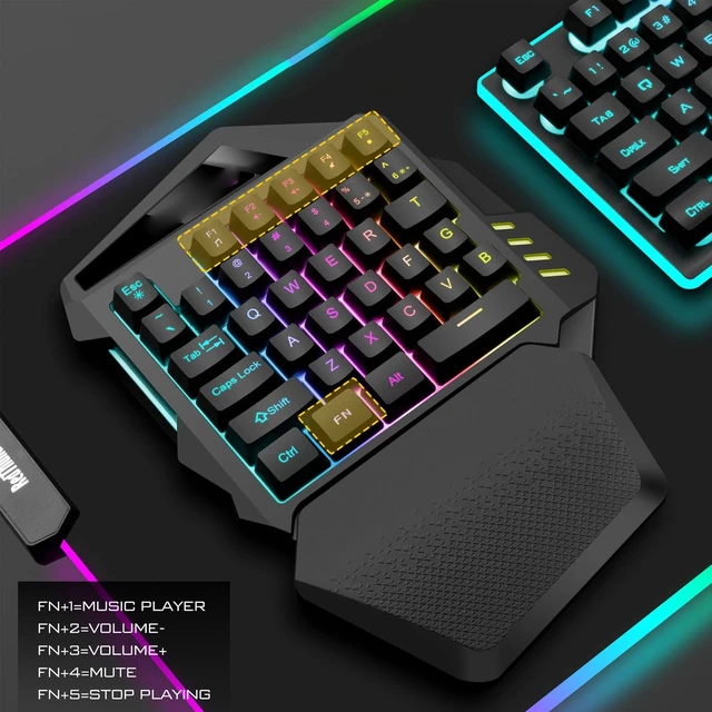 Alt view image 4 of 5 - Diyeeni One-Handed RGB Mechanical Gaming Keyboard, 35Keys Wireless