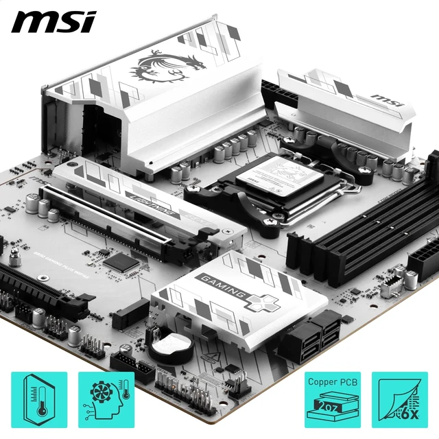 Alt view image 4 of 5 - MSI B850 Gaming Plus WIFI6E Motherboard, ATX - Supports AMD Ryzen 9000/8000 / 7000 Processors, AM5 - DDR5 Memory Boost 8200+ MT/s (OC), PCIe 4.0 x16, M.2 Gen5, Wi-Fi 6E, 2.5G LAN