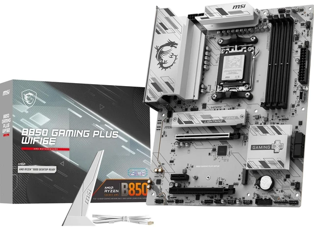Main image of MSI B850 Gaming Plus WIFI6E Motherboard, ATX - Supports AMD Ryzen 9000/8000 / 7000 Processors, AM5 - DDR5 Memory Boost 8200+ MT/s (OC), PCIe 4.0 x16, M.2 Gen5, Wi-Fi 6E, 2.5G LAN