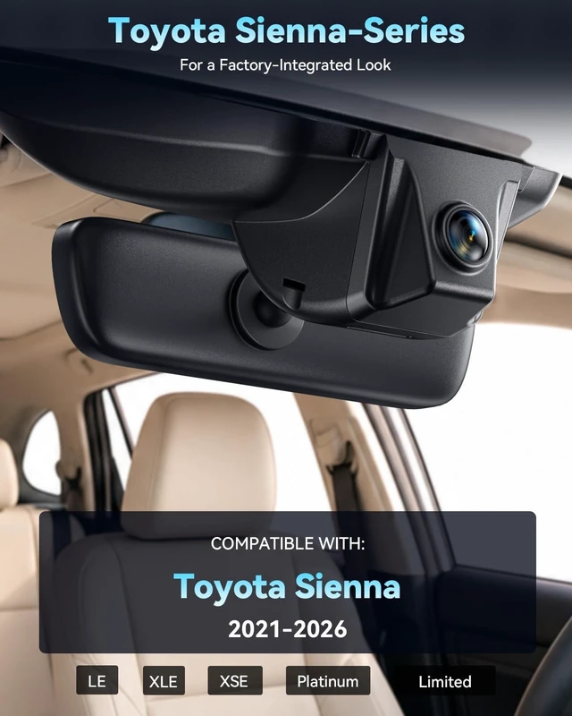 Alt view image 2 of 5 - OVAMAN OEM-Fit Dash Cam for Toyota Sienna 2021-2026