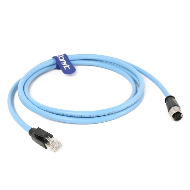 Alt view image 2 of 4 - Eonvic Industrial Ethernet M12 4 Pin Female D Code to RJ45 High Flex Cat6 Shielded Waterproof High-Speed Data Transfer Cable POE PROFINET/EtherNet 30CM