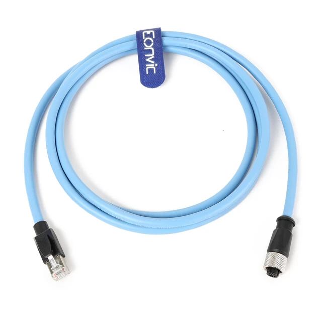 Alt view image 3 of 4 - Eonvic Industrial Ethernet M12 4 Pin Female D Code to RJ45 High Flex Cat6 Shielded Waterproof High-Speed Data Transfer Cable POE PROFINET/EtherNet 30CM