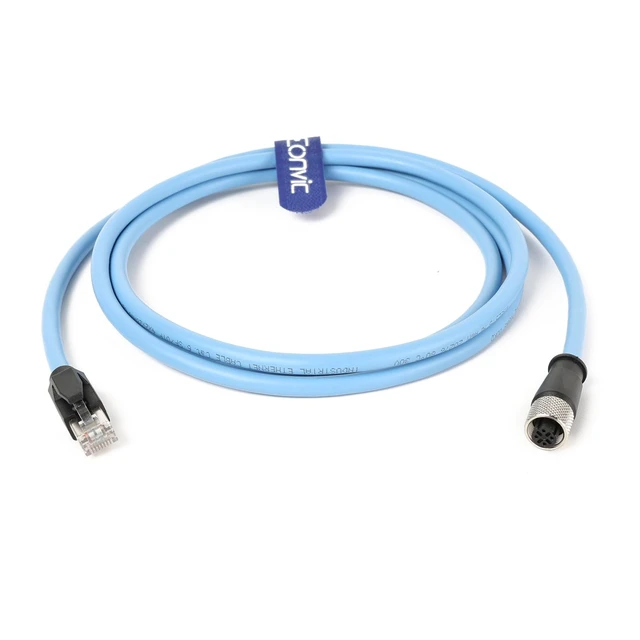 Alt view image 4 of 4 - Eonvic Industrial Ethernet M12 4 Pin Female D Code to RJ45 High Flex Cat6 Shielded Waterproof High-Speed Data Transfer Cable POE PROFINET/EtherNet 30CM