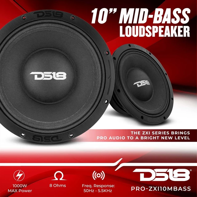Alt view image 2 of 5 - DS18 PRO-ZXI10MBASS 10" Pro Audio Mid Bass Loudspeaker 1000 Watts 8-Ohm - Premium Quality Audio Door Speakers for Car or Truck Stereo Sound System (1 Speaker)