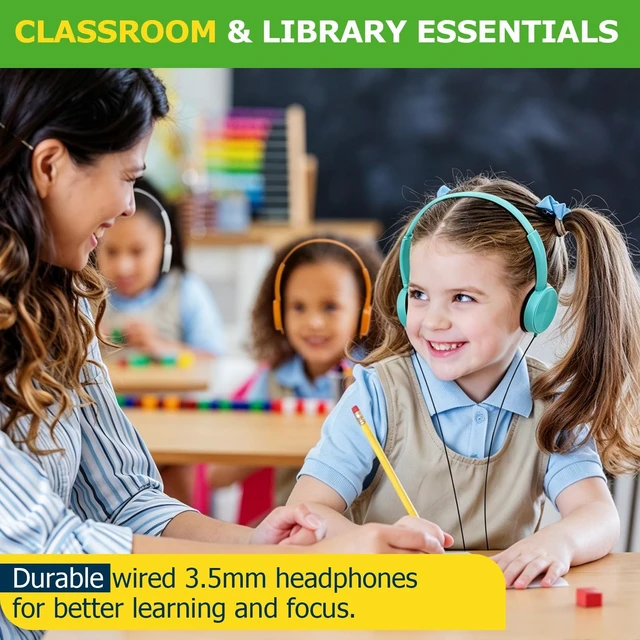 Alt view image 4 of 5 - Ladont Kids Headphones Bulk 16 Pack for School Classroom