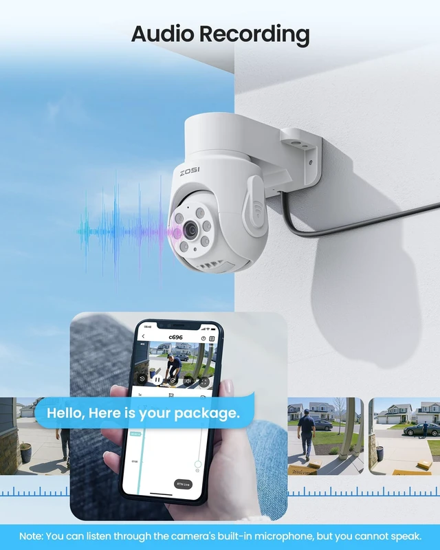 Alt view image 4 of 5 - ZOSI 2 Pack 360View Pan Tilt 1080P Wired Analog HD TVI Security Camera Outdoor Indoor,65ft Night Vision,One-Way Audio,Only Compatible with Same Brand 1080P,5MP and 4K CCTV DVR Systems